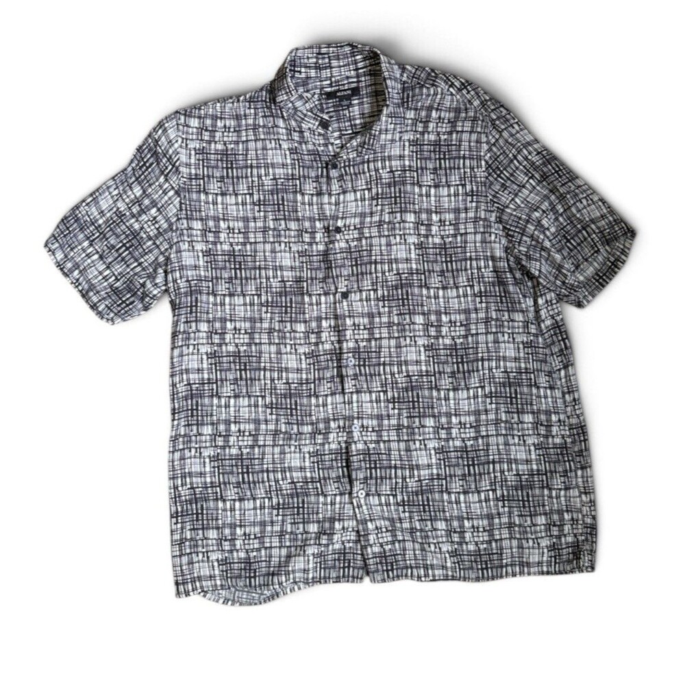 Alfani Men's Dress Shirt - Black & White (Men’s Size L)
